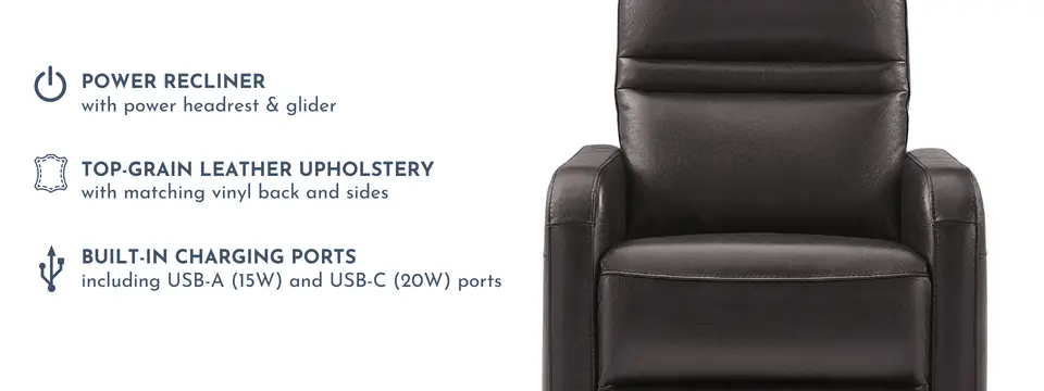 Gilman Creek Aldryn Leather Gliding Power Recliner with Power Headrest*