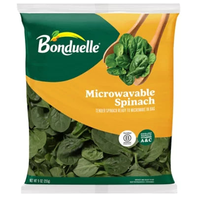 Ready Pac Bistro Spinach, Microwavable Salad Bag, 9 oz