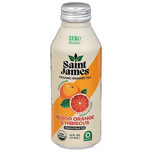 Saint James Black Tea Organic Blood Orange & Hibiscus, 16.9 oz