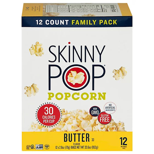 Skinny Pop Popcorn Butter, 12 Count