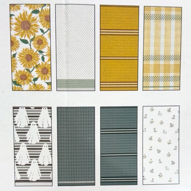 Fall and Halloween Kitchen Towels, 8 pack, 18 in x 28 in (multiple colors)
