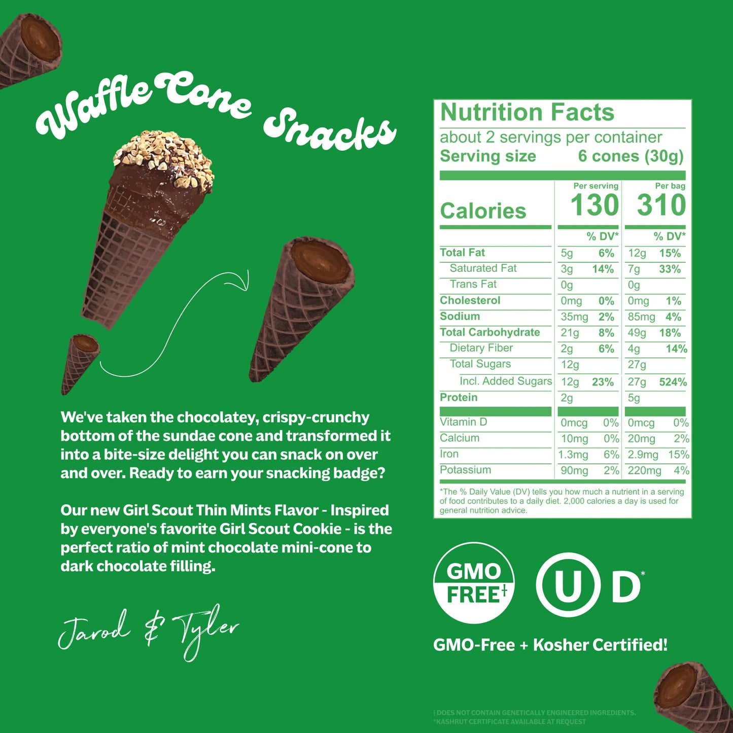 Muddy Bites Thin Mint Bite-Sized Waffle Cones Snacks, 2.33 oz