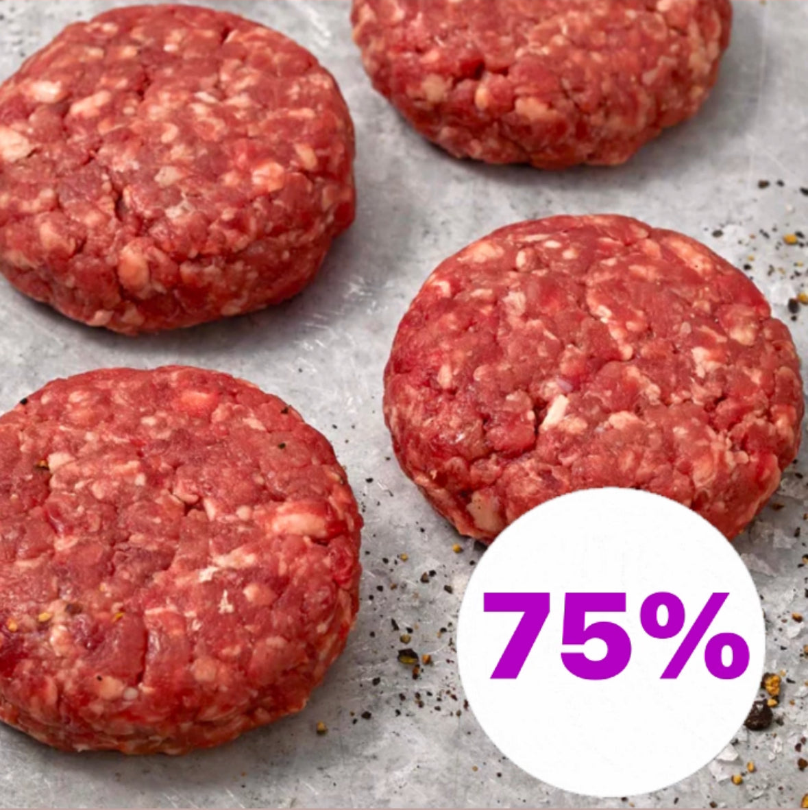 USDA Hamburger Patties, 75% Lean | 4 Patties, 1lb total