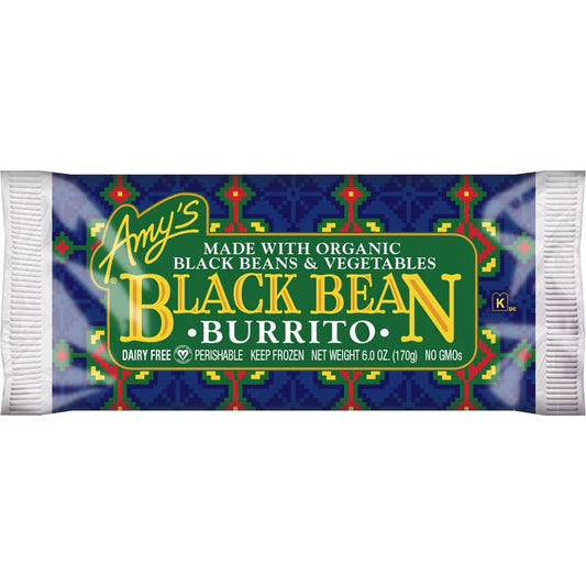 Amy's Organic Dairy-Free Black Bean and Vegetable Burrito, 6 oz