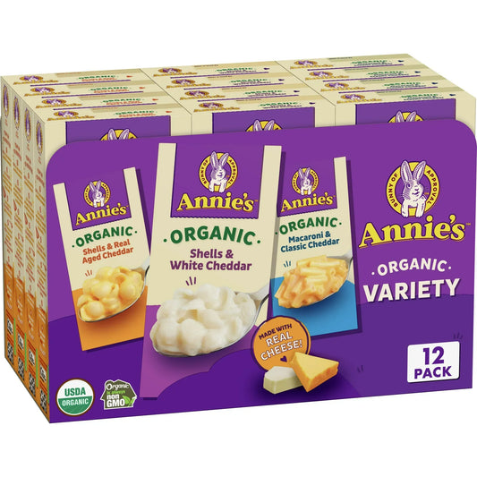 Annie's Organic Macaroni and Cheese Dinners Variety Pack, 12 Count