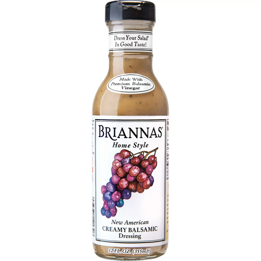 BRIANNAS Home Style New American Creamy Balsamic Salad Dressings, Gluten-Free, 12 fl oz