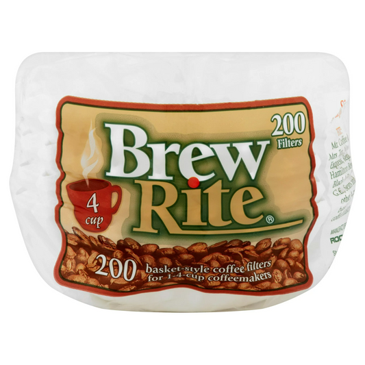 Brew Rite Basket Coffee Filter, 200 Count
