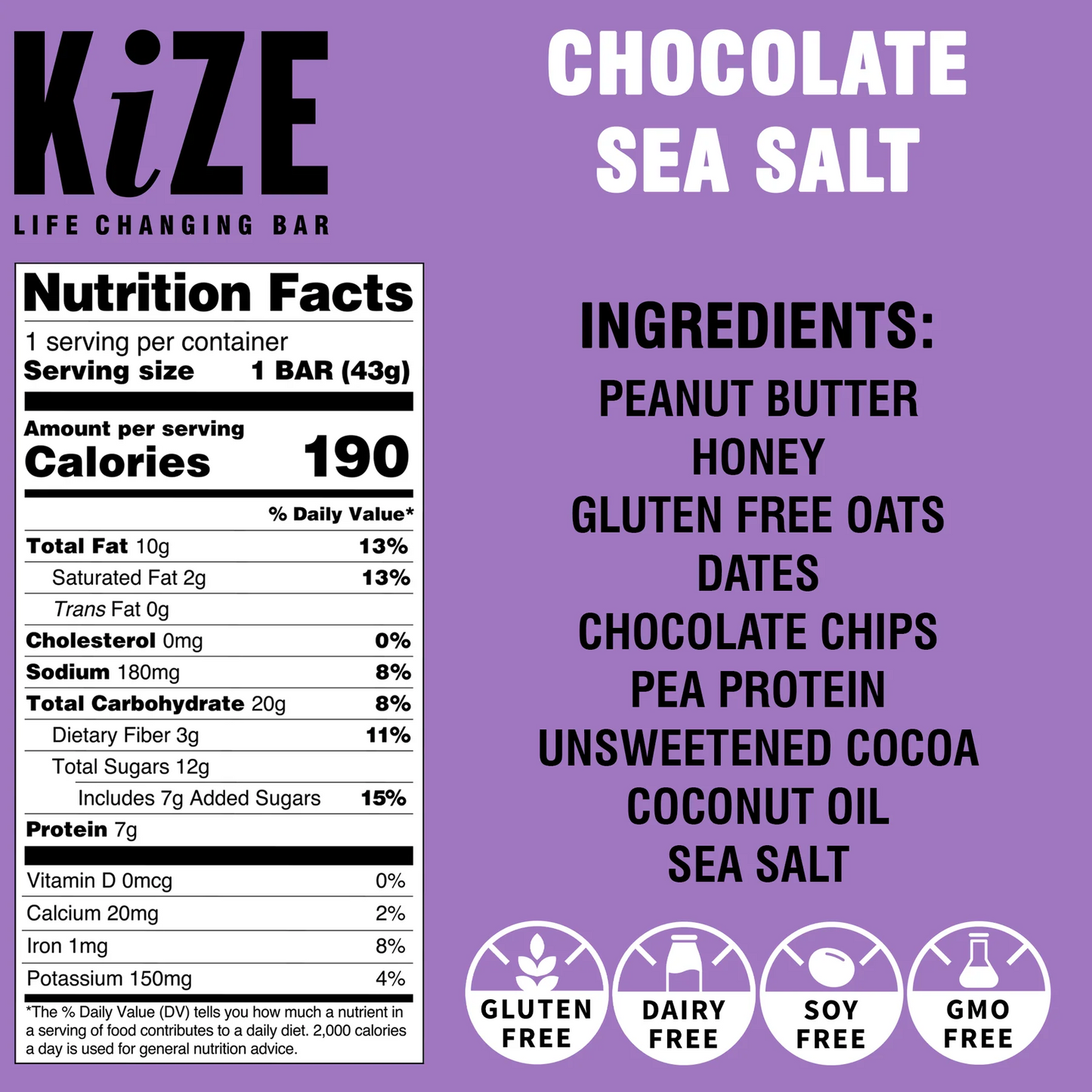 KiZE Chocolate Sea Salt (Box of 10)