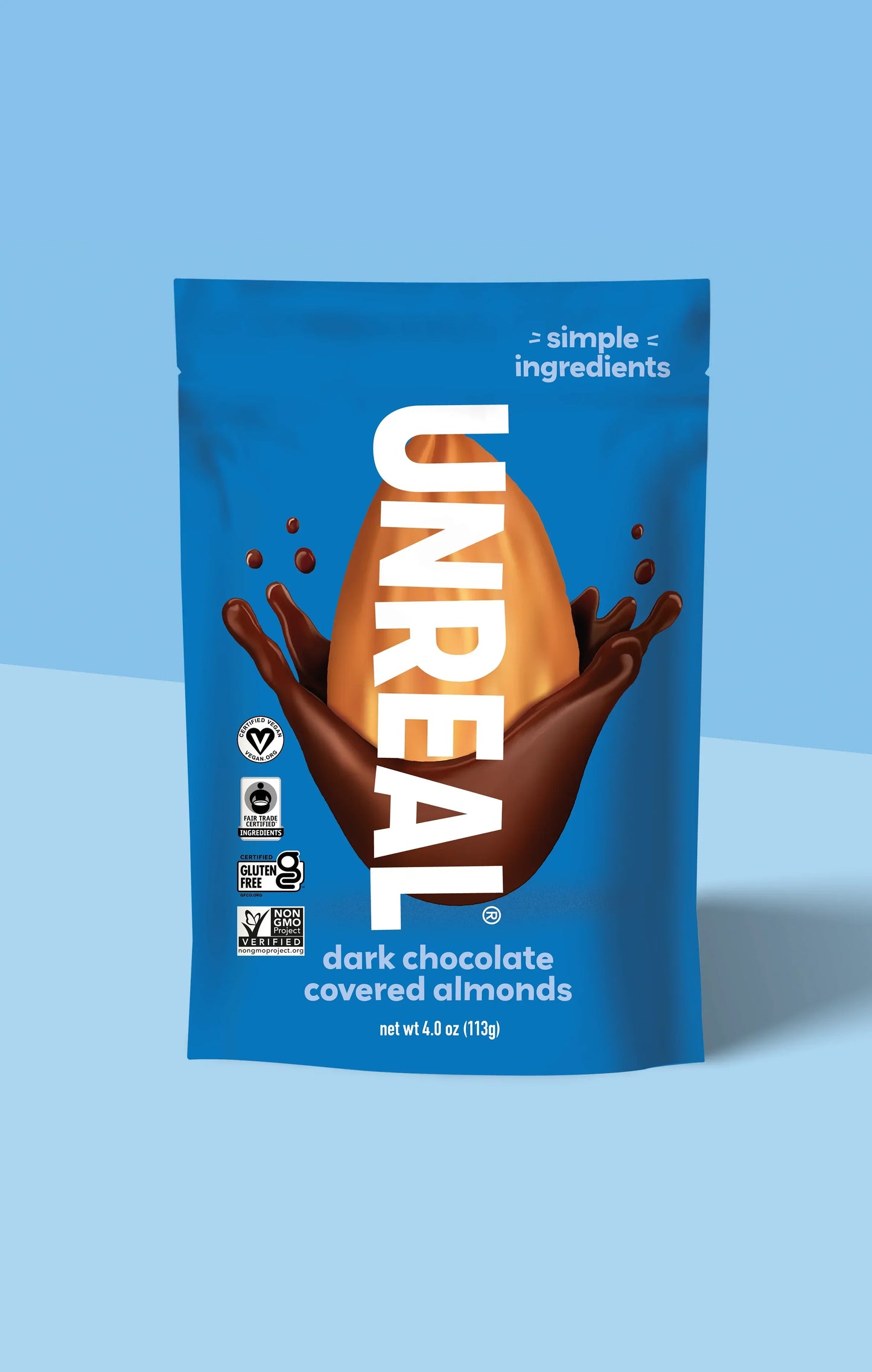 UNREAL Dark Chocolate Covered Almonds, 4 oz