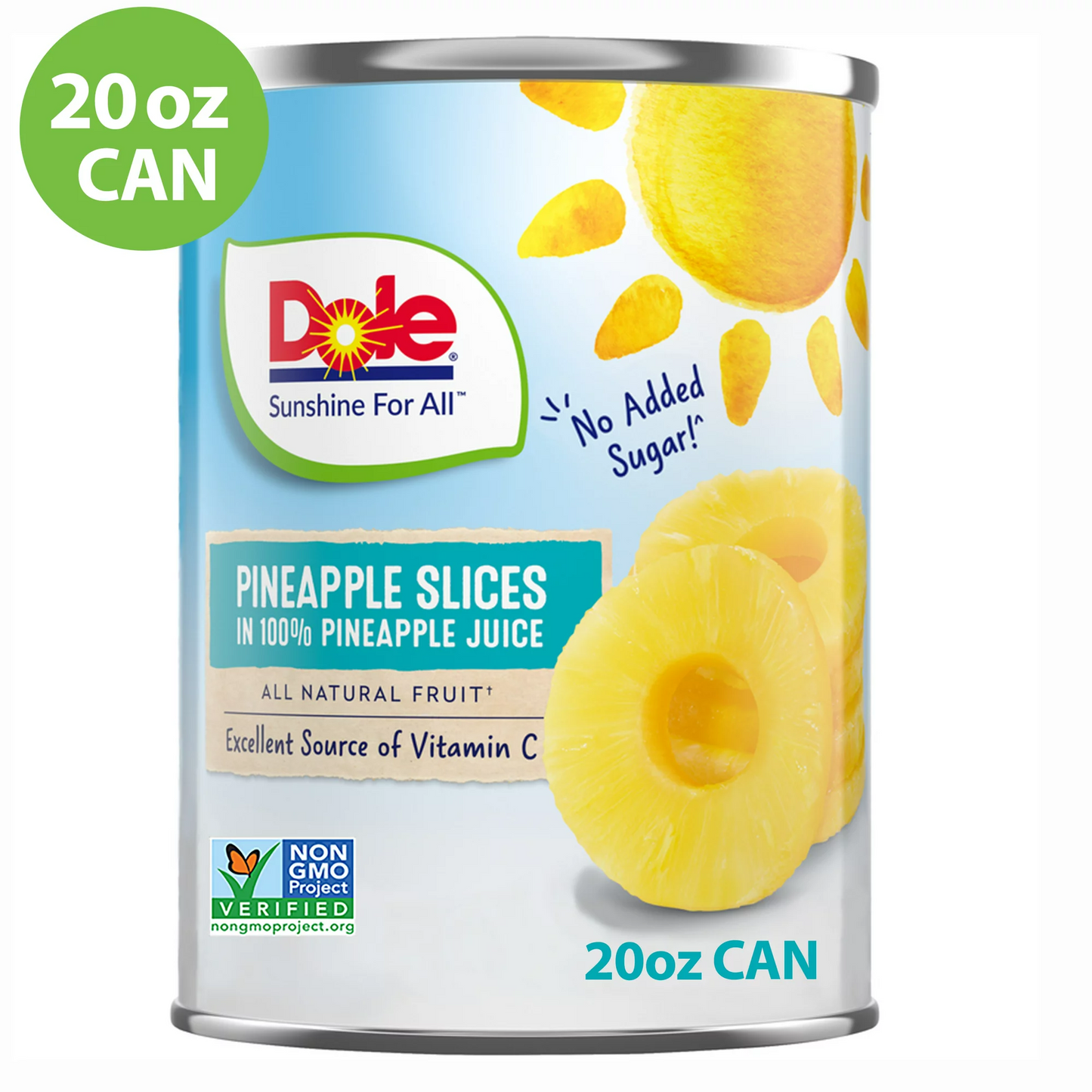 Dole Canned Pineapple Fruit Slices In 100% Pineapple Juice, 20 oz