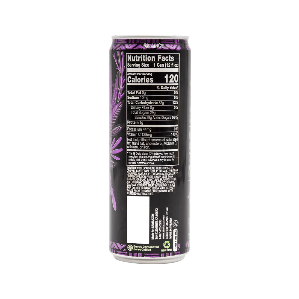 Sambazon Amazon Energy Drink Açaí Passion Fruit 12 oz