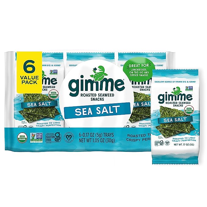 Gimme Roasted Seaweed Snacks Sea Salt, 0.16 oz