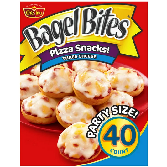 Bagel Bites Three Cheese Mini Pizza Bagel Frozen, 40 Count