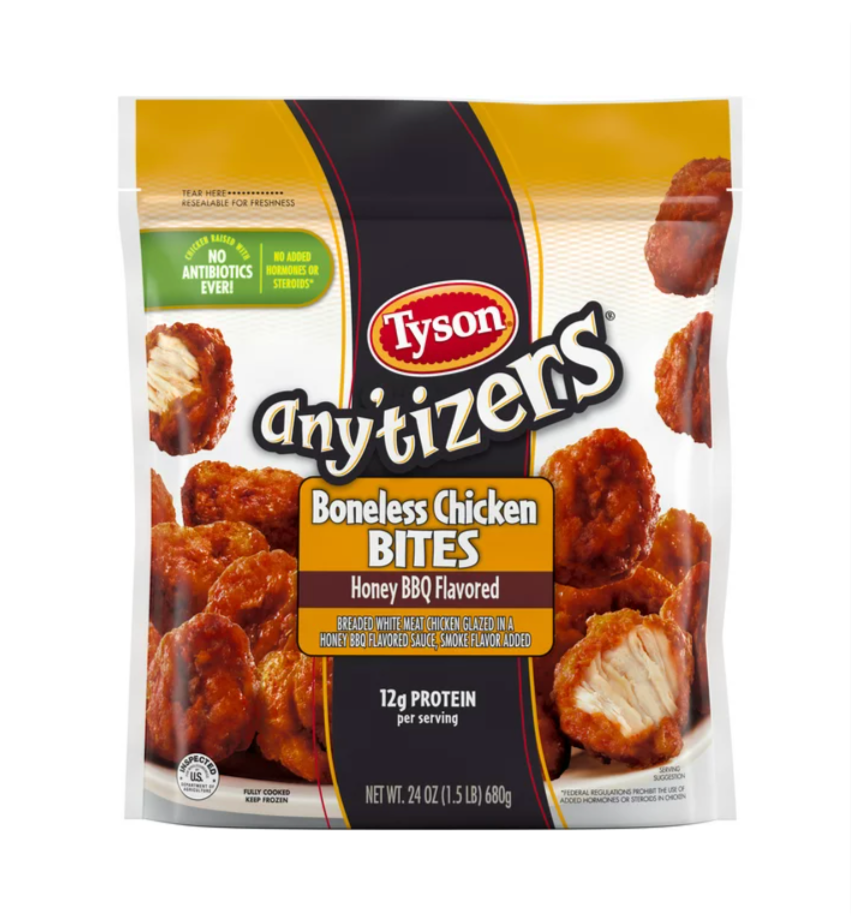 Tyson Any'tizers Frozen Honey BBQ Boneless Chicken Bites, 24 oz