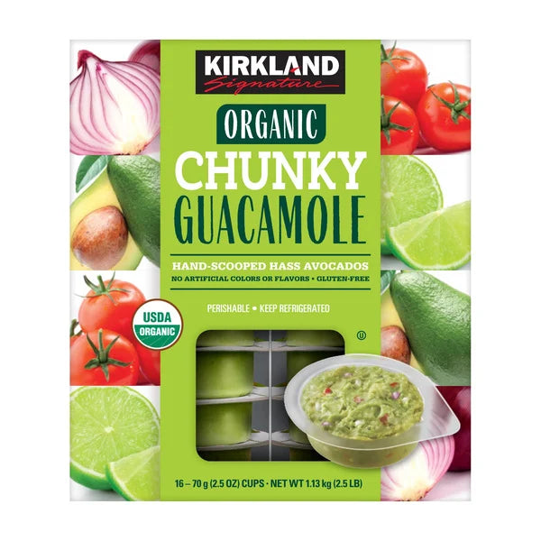 Kirkland Signature Organic Guacamole 16 ct, 2.5 oz Cups