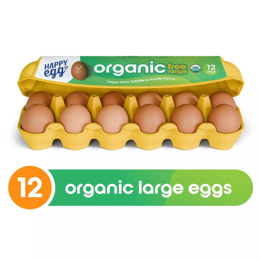 Happy Egg Co. Free Range Large Brown Organic Eggs, 1 Dozen