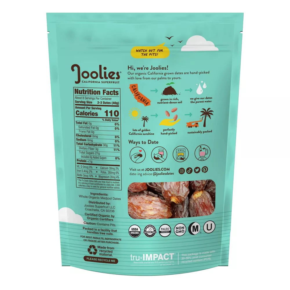 Joolies Organic Whole Medjool Dates, 12 oz