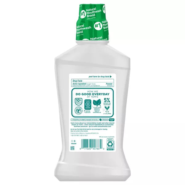 Tom's of Maine Whole Care Mouthwash, 16 oz