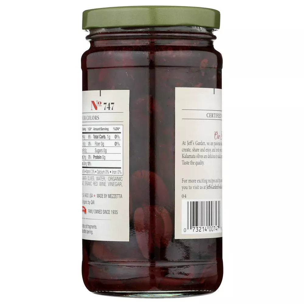 Jeff's Garden Organic Sliced Greek Kalamata Olives, 7 oz