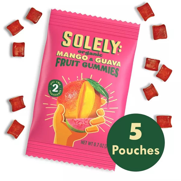 Solely Organic Mango & Guava Fruit Gummies 5 ct, 3.5 oz