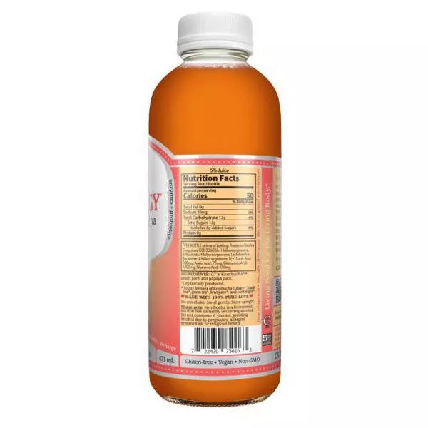 GT's Synergy Peach Paradise Organic Raw Kombucha, 16 oz