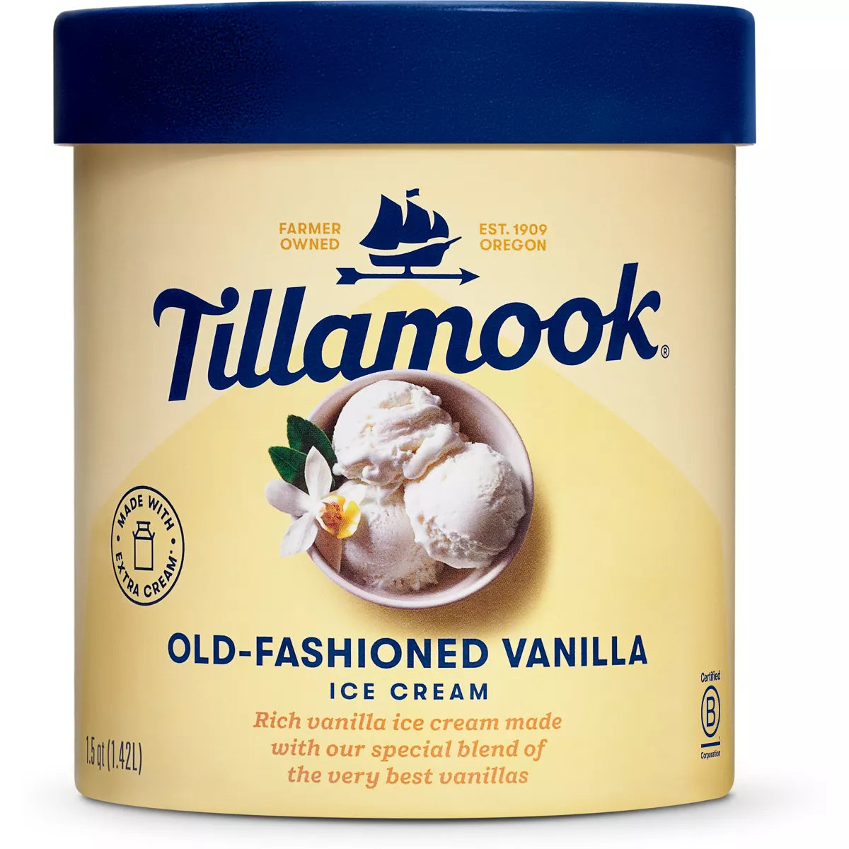 Tillamook Ice Cream Old Fashioned Vanilla, 48 oz