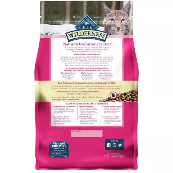 Blue Buffalo Wilderness High Protein Natural Adult Dry Cat Food with Salmon, 4 lbs