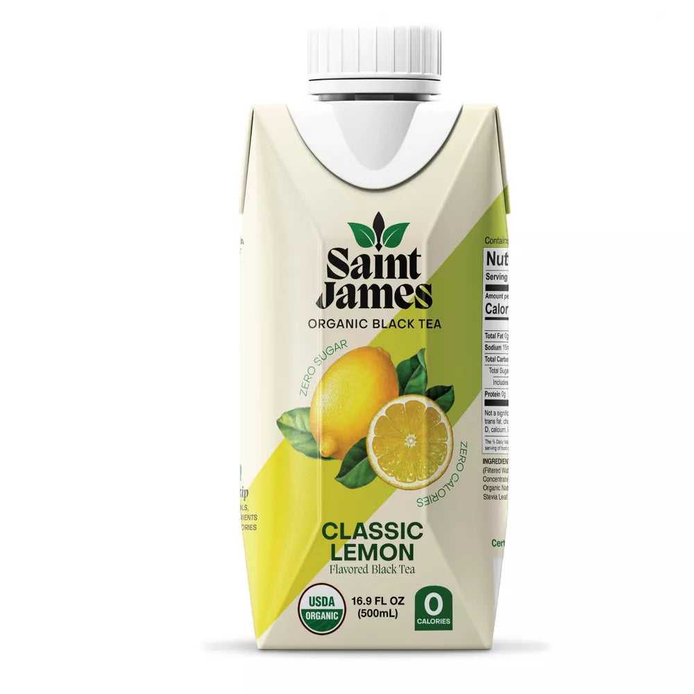 Saint James Classic Lemon Organic Black Tea, 16.9 oz