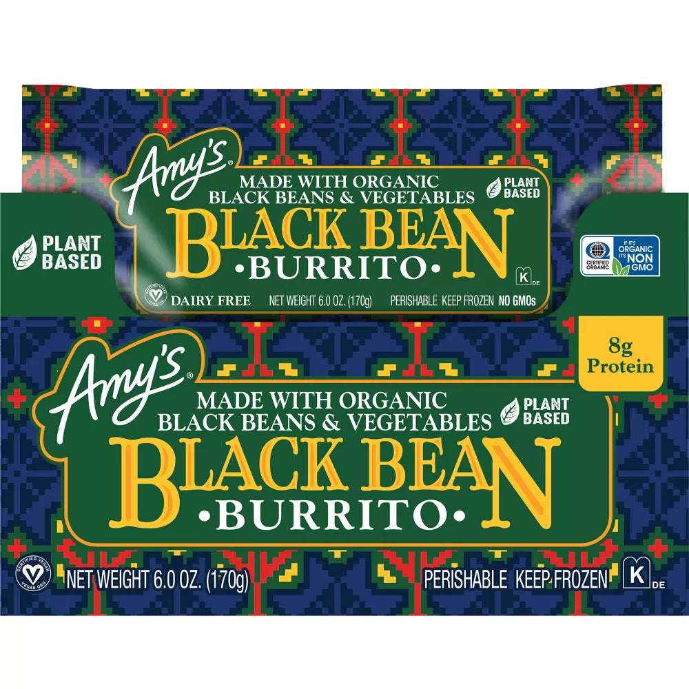 Amy's Organic Dairy-Free Black Bean and Vegetable Burrito, 6 oz