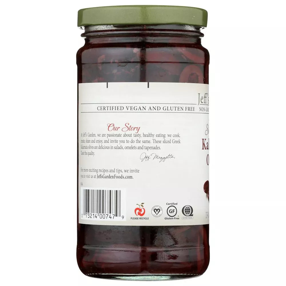 Jeff's Garden Organic Sliced Greek Kalamata Olives, 7 oz