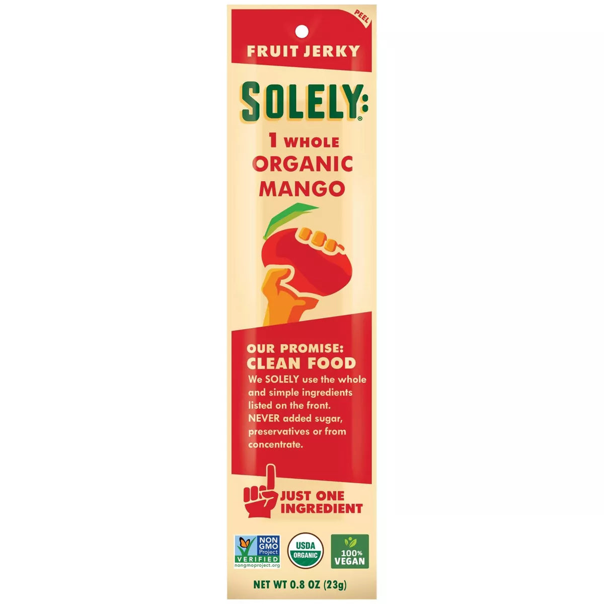 Solely Organic Mango Fruit Jerky, 0.8 oz