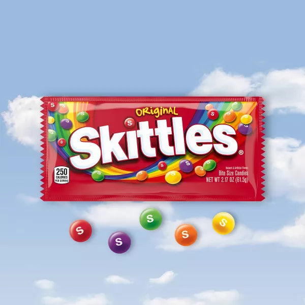 Skittles Original Chewy Candies, Full Size Fruit Candy Bag - 2.17oz