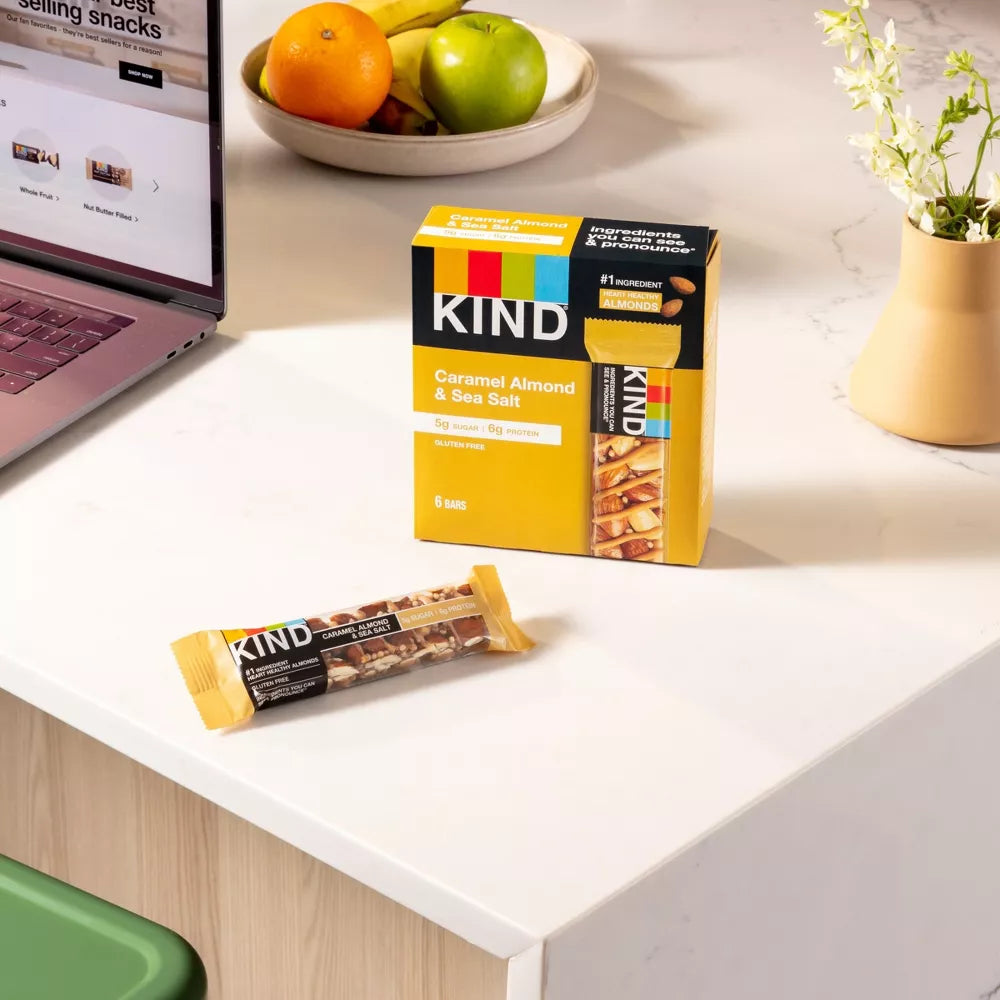 KIND Bars Caramel Almond & Sea Salt Gluten Free Snacks, 6 Count