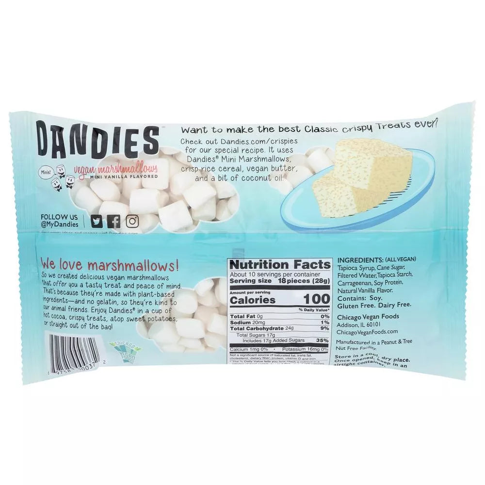 Dandies Vegan Mini Vanilla Flavored Marshmallows, 10 oz