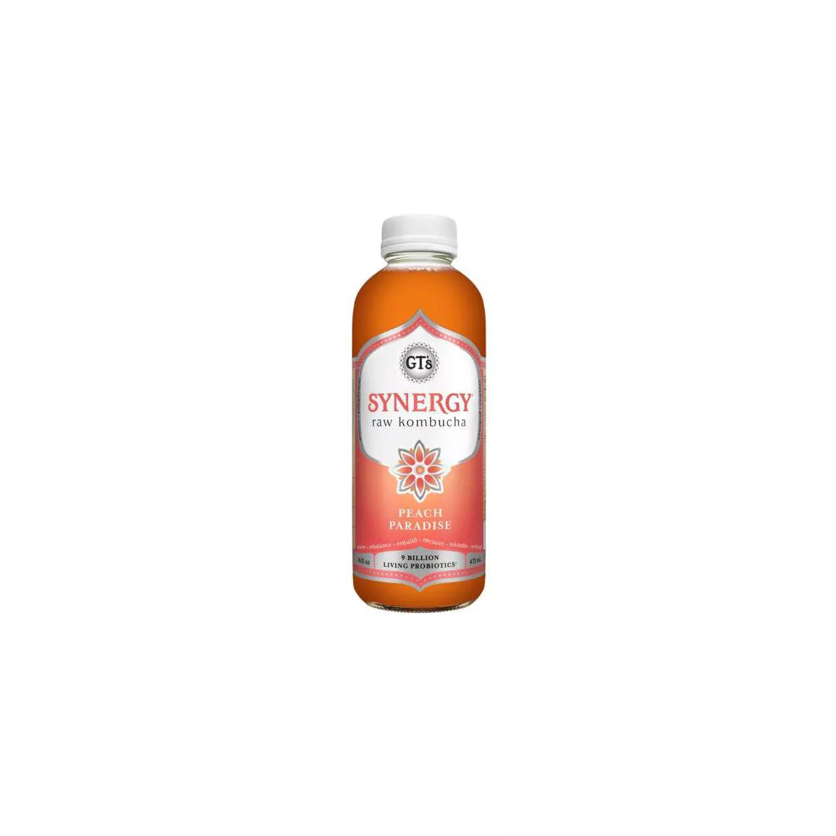 GT's Synergy Peach Paradise Organic Raw Kombucha, 16 oz