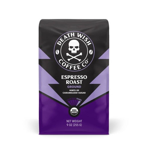 Death Wish Coffee Espresso Roast Ground Coffee, 9 oz