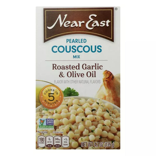 Near East Pearled Couscous Mix Roasted Garlic & Olive Oil, 4.7 oz