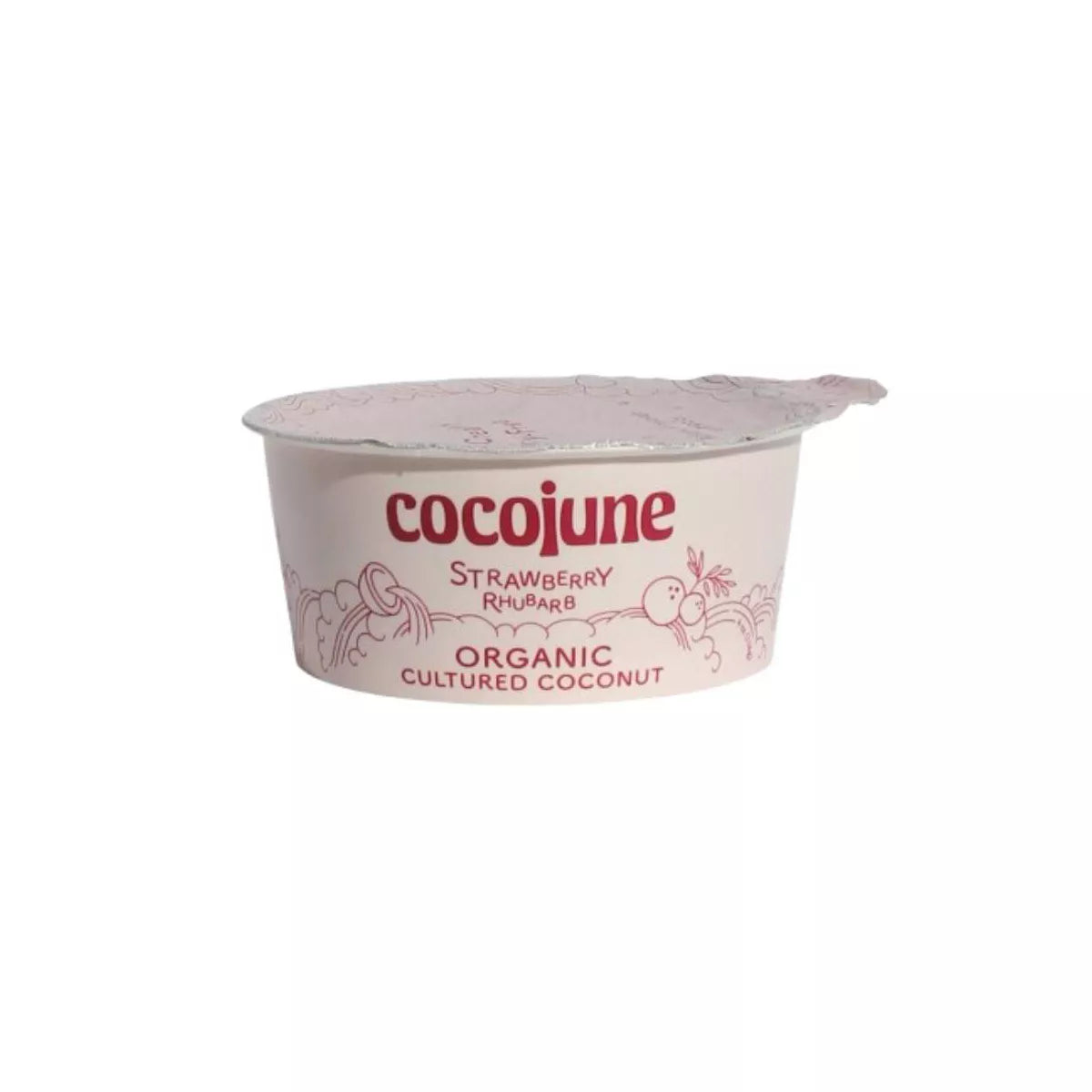 Cocojune Organic Cultured Coconut Yogurt Strawberry Rhubarb, 4 oz