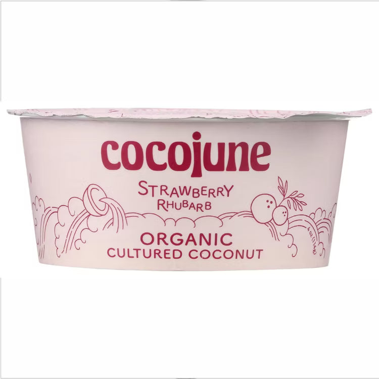 Cocojune Organic Cultured Coconut Yogurt Strawberry Rhubarb, 4 oz