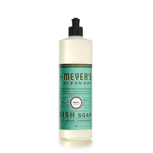 Mrs. Meyer's Clean Day Basil Scent Liquid Dish Soap, 16 oz