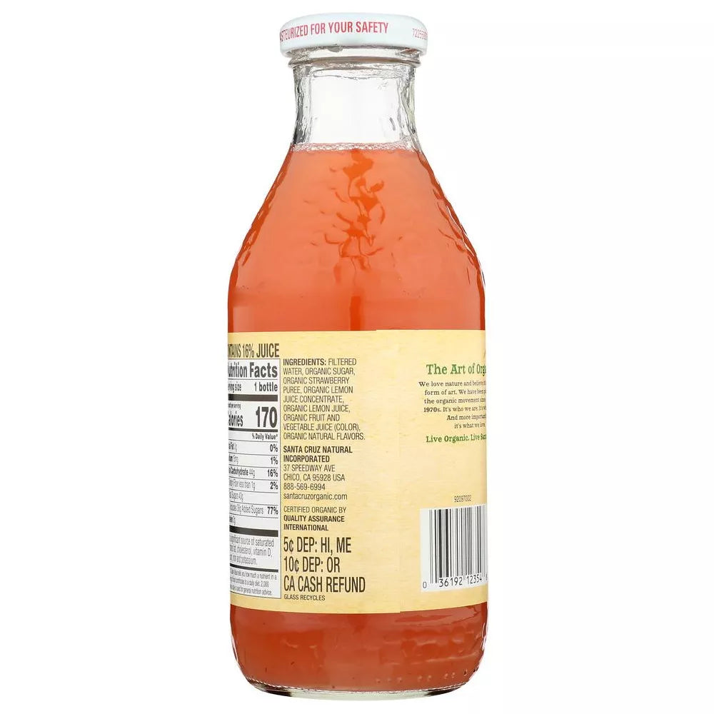 Santa Cruz Organic Strawberry Lemonade, 16 oz