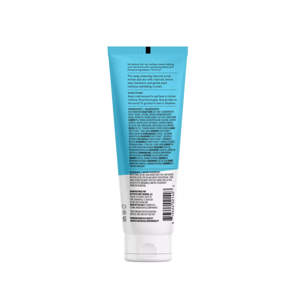 Acure Incredibly Clear Charcoal Lemonade Facial Scrub - Unscented, 4 fl oz