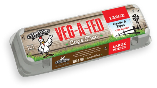 Chino Valley Large White Veg-A-Fed Grade A Eggs, 1 Dozen