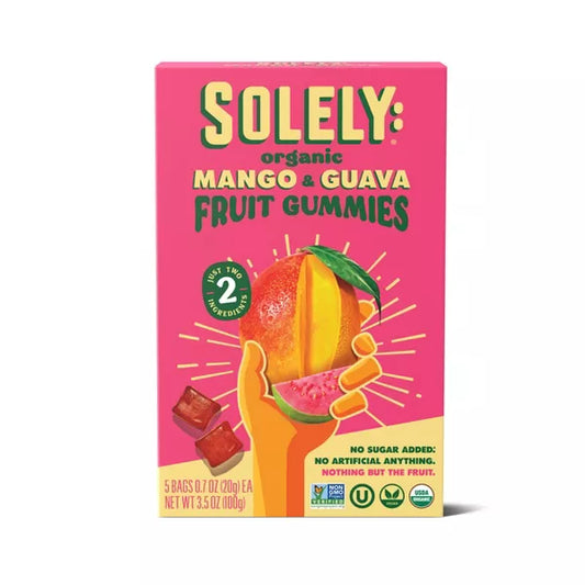 Solely Organic Mango & Guava Fruit Gummies 5 ct, 3.5 oz