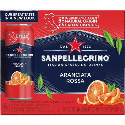 San Pellegrino Blood Orange Italian Sparkling Beverage, 6 Count