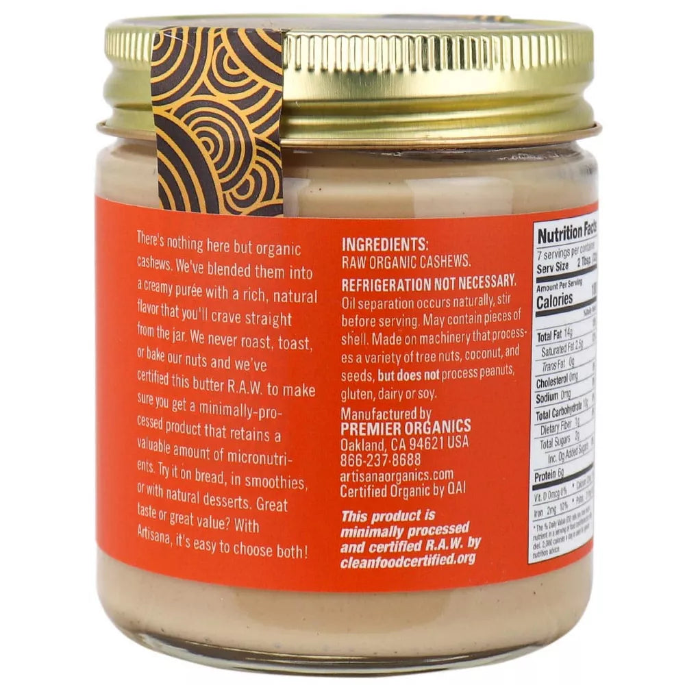 Artisana Organics Raw Cashew Nut Butter, 8 oz