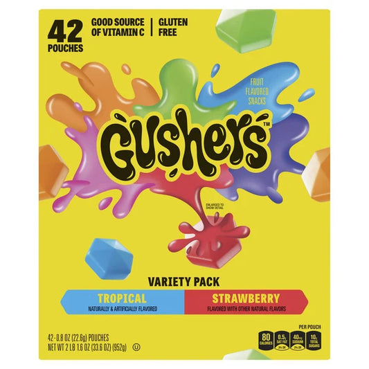 Fruit Gushers Fruit Flavored Snacks 42 Count, .08 oz