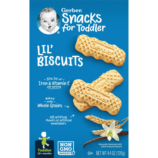 Gerber Lil' Biscuits, Vanilla Wheat, 4.44 oz Box