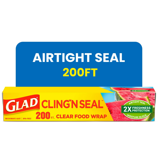 Glad Cling N Seal Plastic Food Wrap | 200sq ft