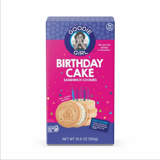 Goodie Girl Birthday Cake Sandwich Cookies, 10.6 oz